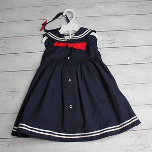 Sophie Rose Baby Girl's Sailor Dress Size 18 Months Navy Blue Nautical